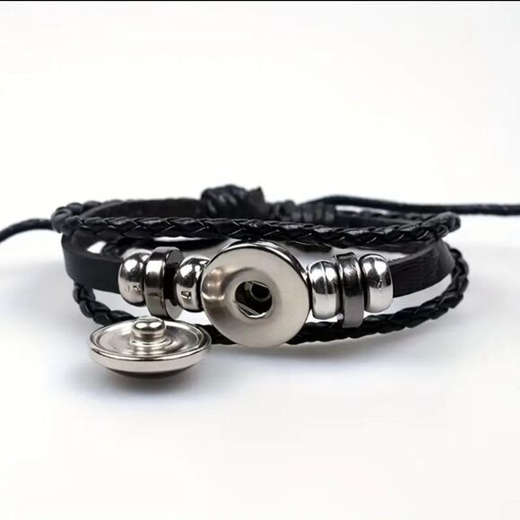 Aquarius Zodiac Bracelet Handwoven Wax Rope and Leather‎ Unisex - Picture 4 of 6